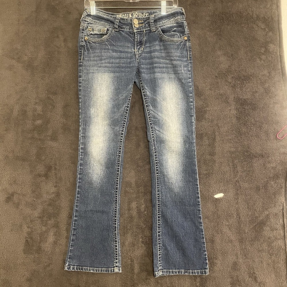 WallFlower Flare Bootcut Jeans The Luscious Curvy Fit Embroider Pockets Size 7